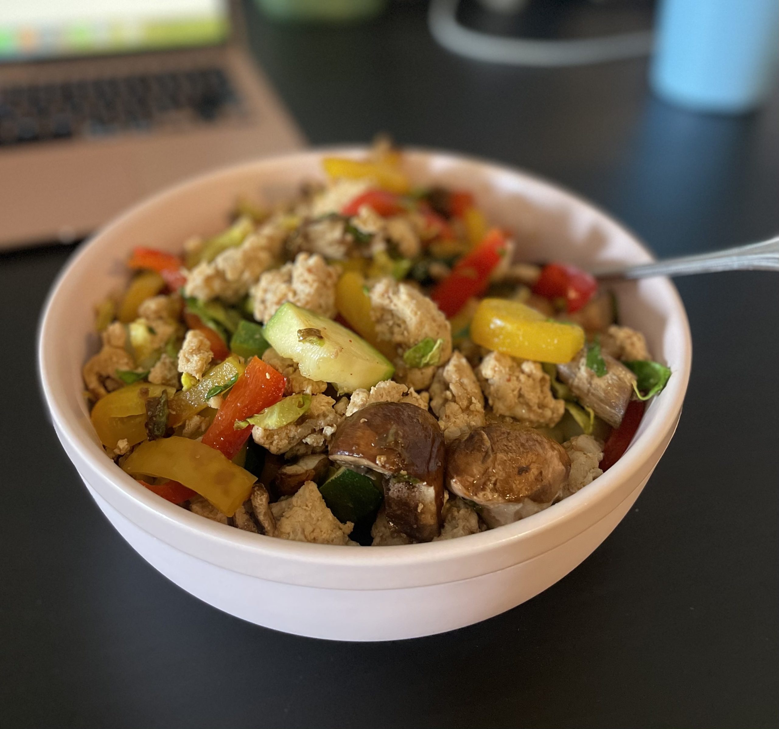 Peppers, Mushrooms, Zucchini and Brussels sprouts Bowl