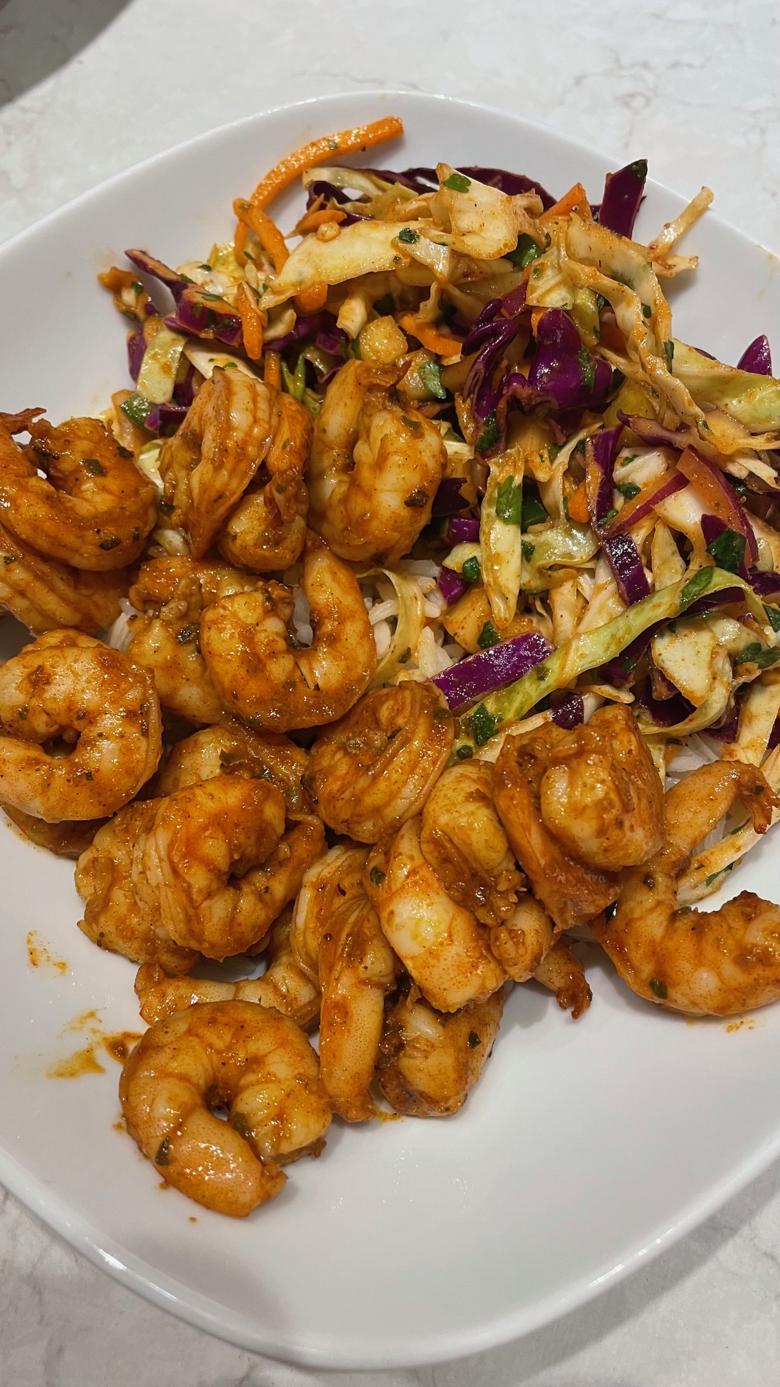 Mexican Shrimp and Pear Slaw with Rice