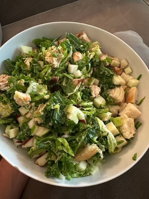 Summer Salad with Brussels Sprouts, Kale and Napa Cabbage